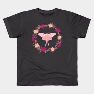 Luna Moth Wreath Kids T-Shirt